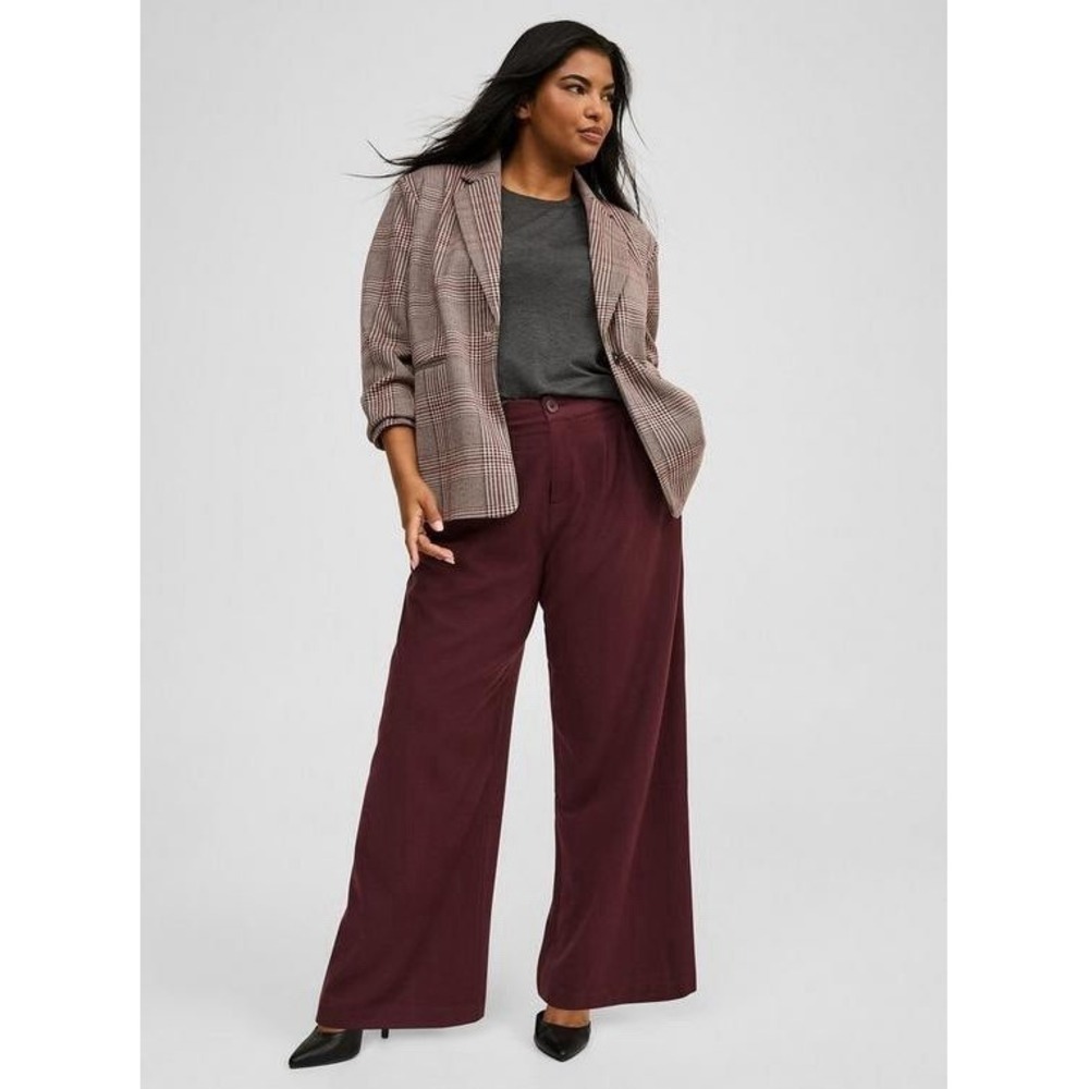 Torrid Studio Women's Pants Brushed Twill Wide Leg Purple Size 18S High Rise